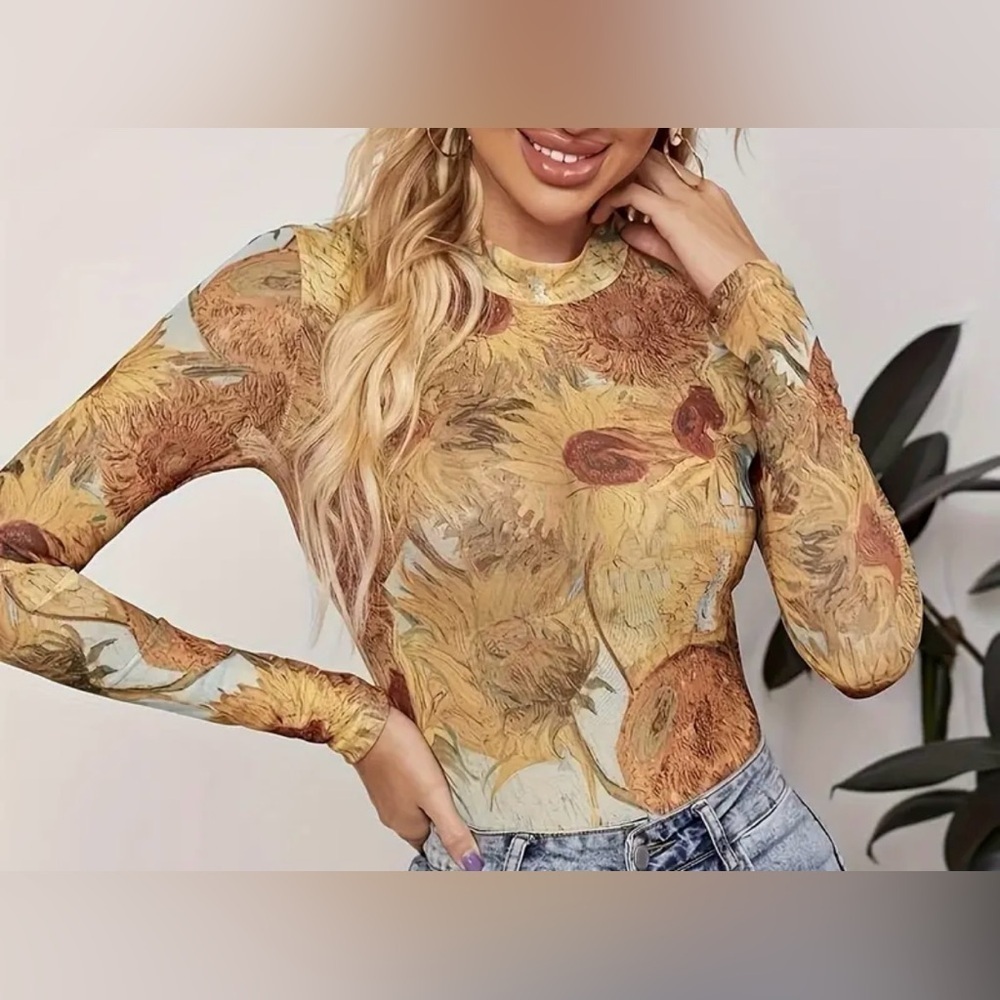 Floral Long Sleeve Women's Top